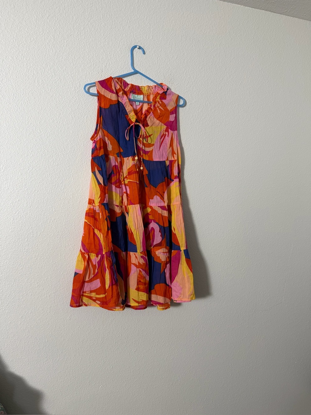 Free Destinations Multicolor Ruffle Neck Blouse SZ M